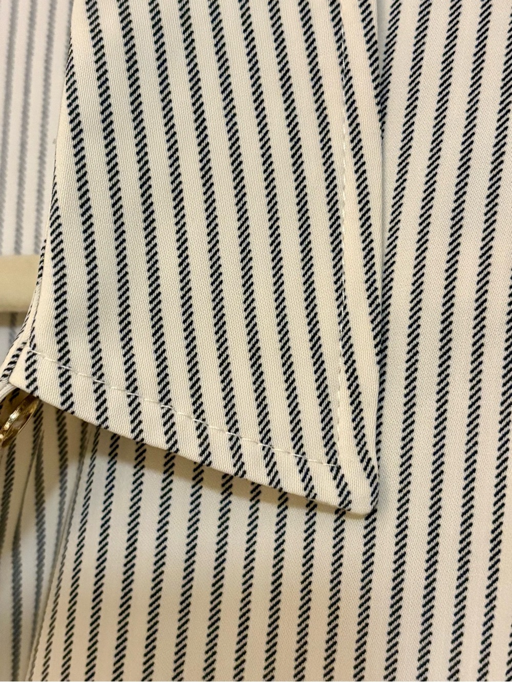 Michael Kors Women’s Vertical Stripe Dress Shirt - White and Black - Picture 4 of 6